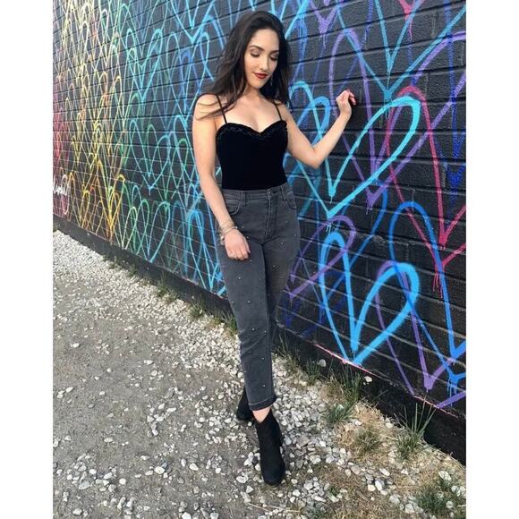 JOIE Washed Onyx Pereh Studded Jeans Charcoal size 28 - Picture 2 of 9